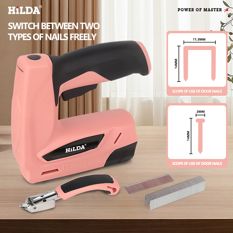 HILDA الكهربائية التيلة مسدس م - مراجعة Staple Gun Electric وسعره